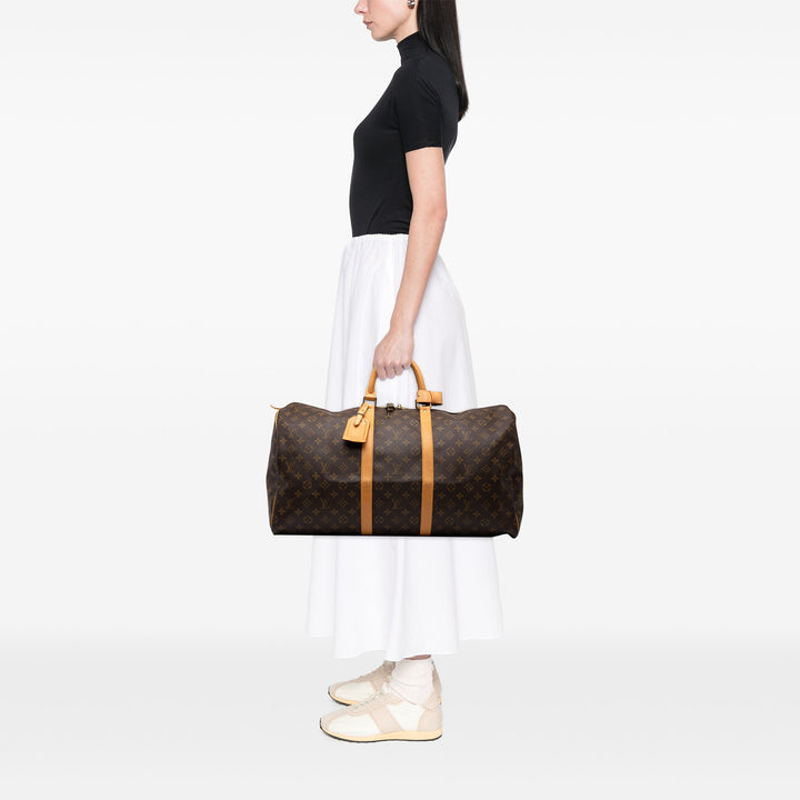 Louis Vuitton Sac de voyage Keepall 55 Monogram Marron – vue 6 – GABY PARIS