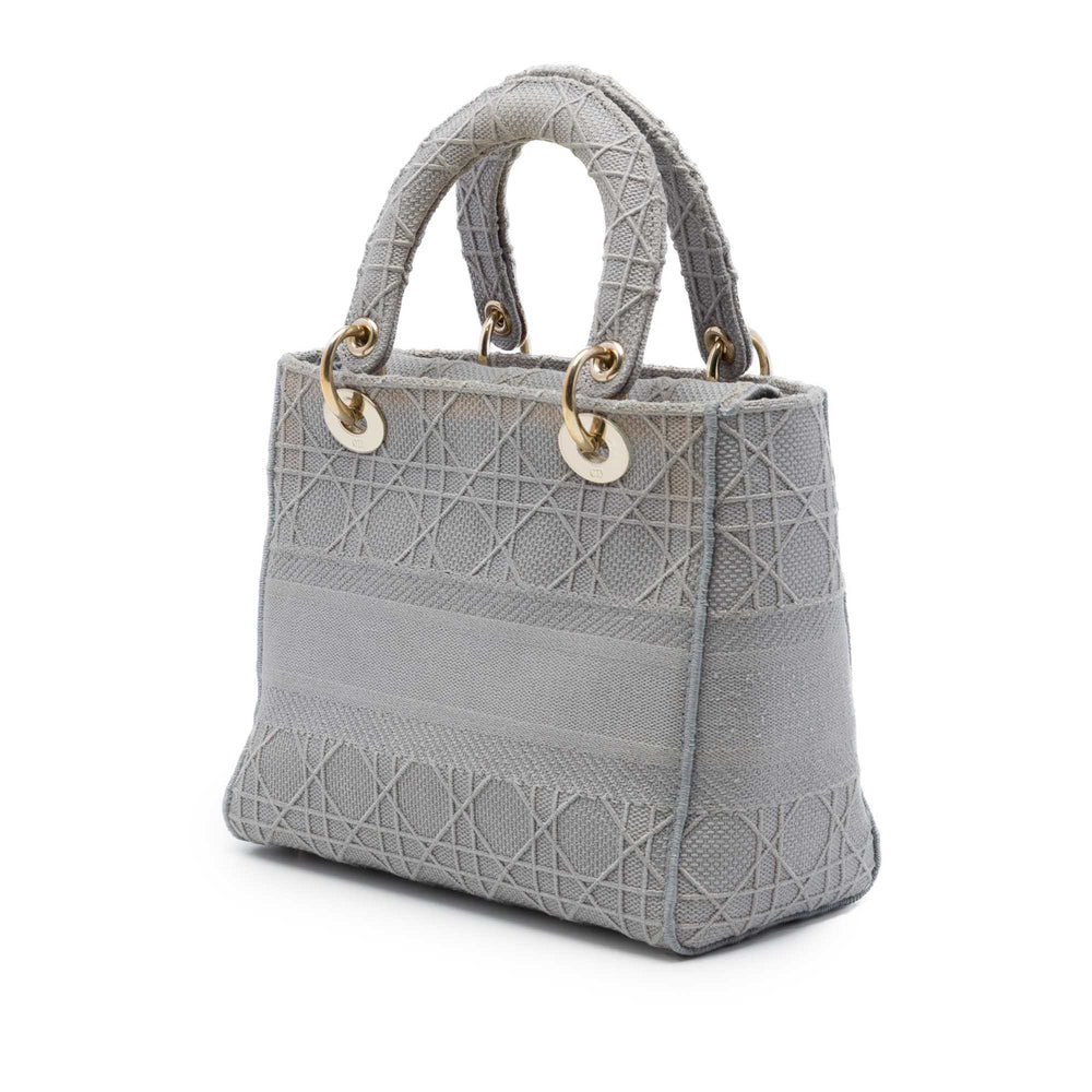 Dior Lady D-Lite Cannage brodé Moyen Gris – vue 2 – GABY PARIS