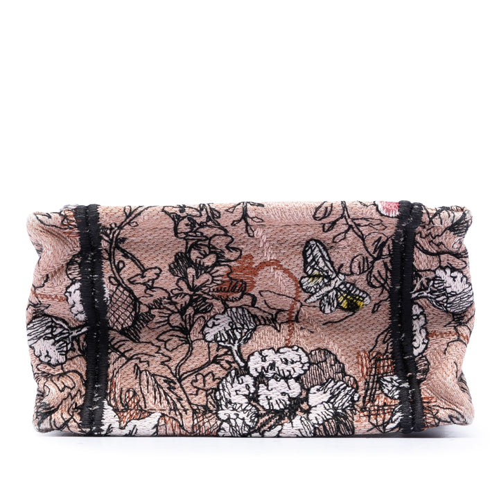Dior Mini brodé Toile Jardin Magique Vertical Book Cabas