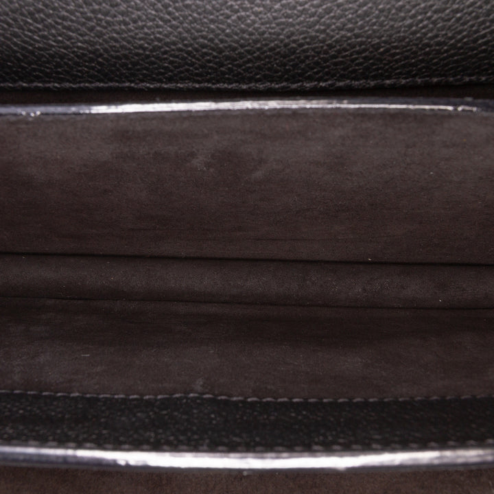Medium Grained Calfskin Monogram Sunset Crossbody Black - Gaby Paris