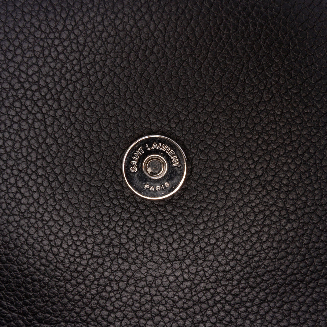 Medium Grained Calfskin Monogram Sunset Crossbody Black - Gaby Paris