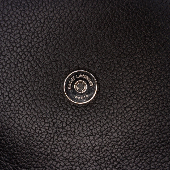 Medium Grained Calfskin Monogram Sunset Crossbody Black - Gaby Paris