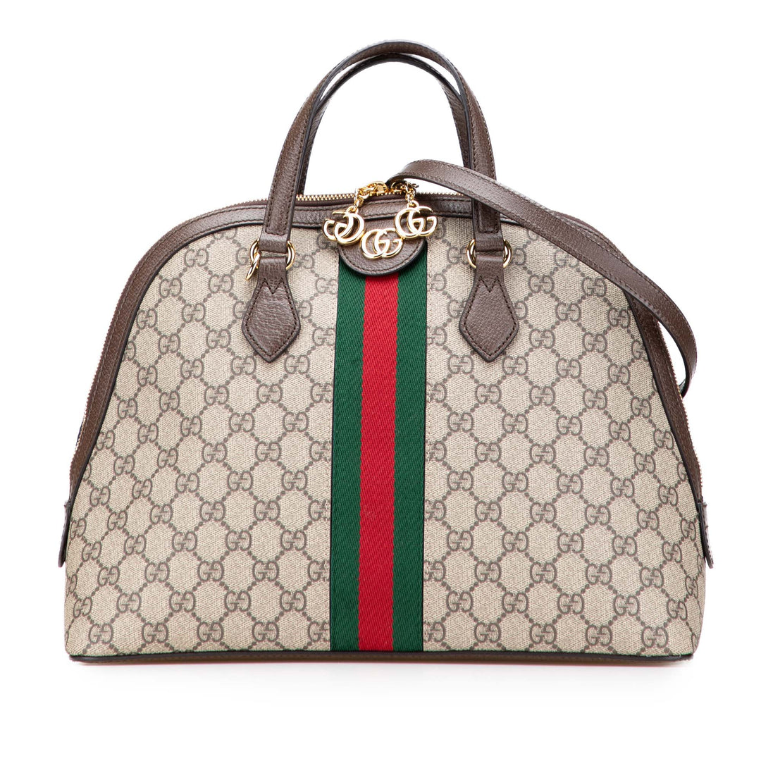 Medium GG Supreme Ophidia Web Satchel Brown - Gaby Paris