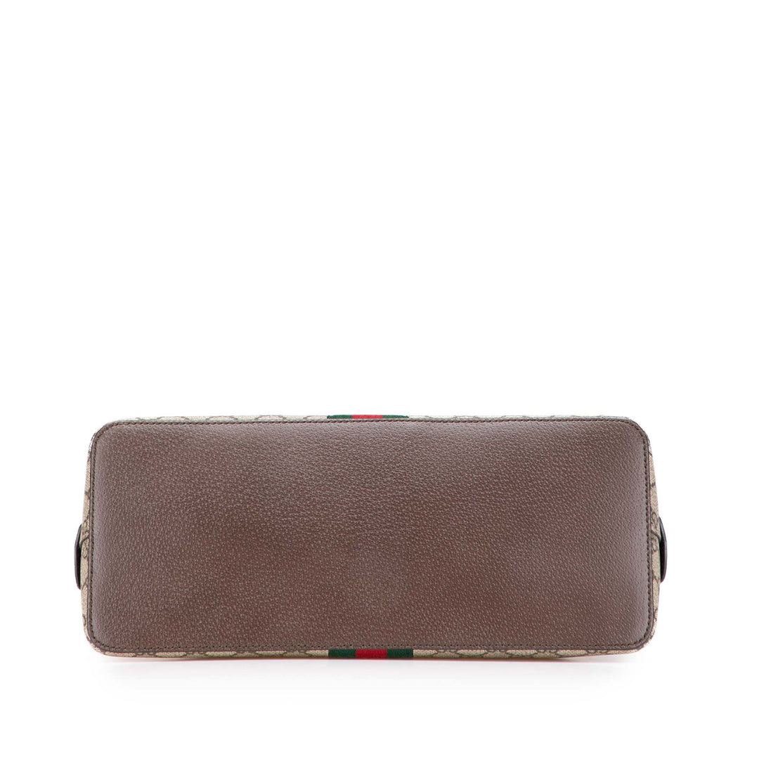 Medium GG Supreme Ophidia Web Satchel Brown - Gaby Paris
