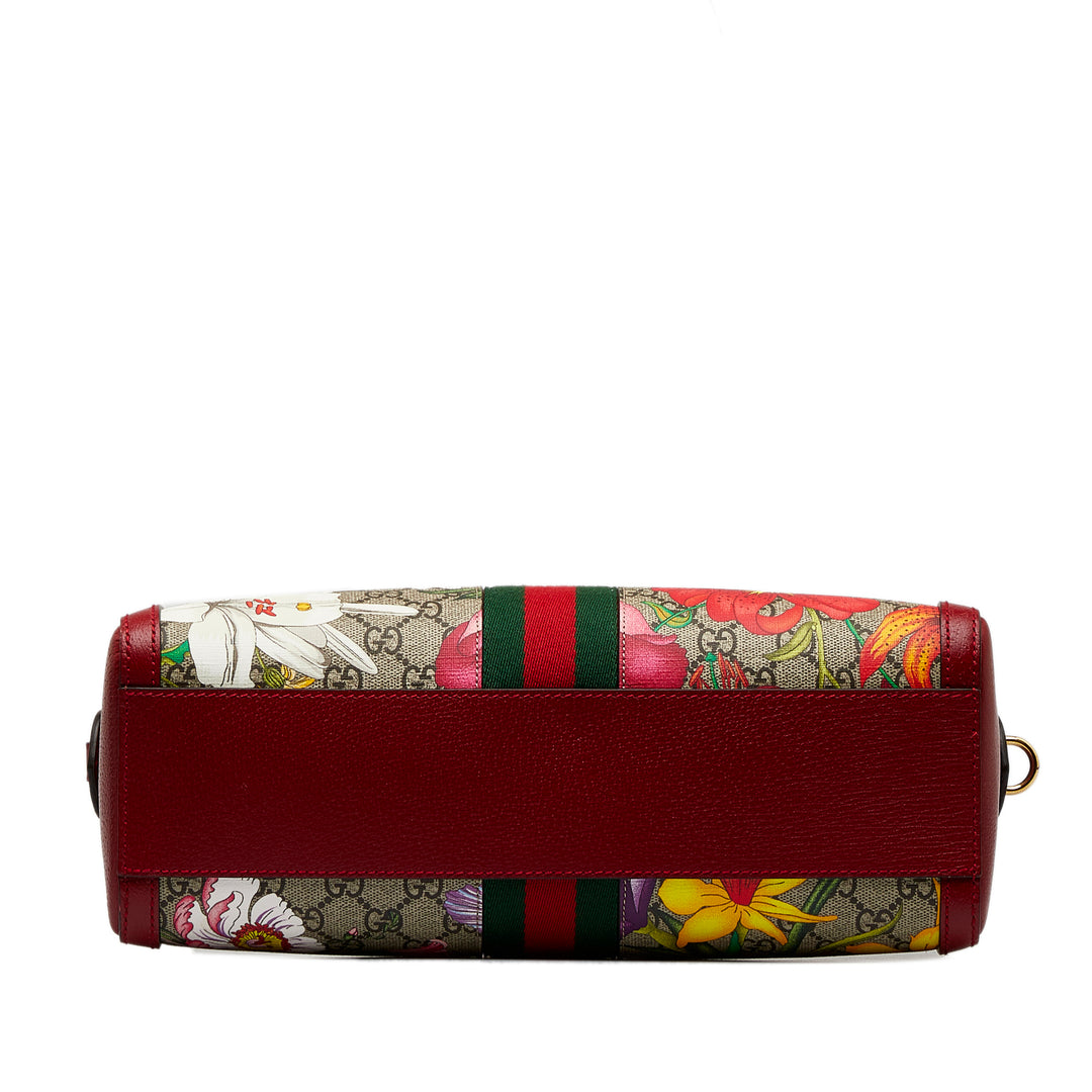 GG Supreme Ophidia Web Flora Satchel Red - Gaby Paris