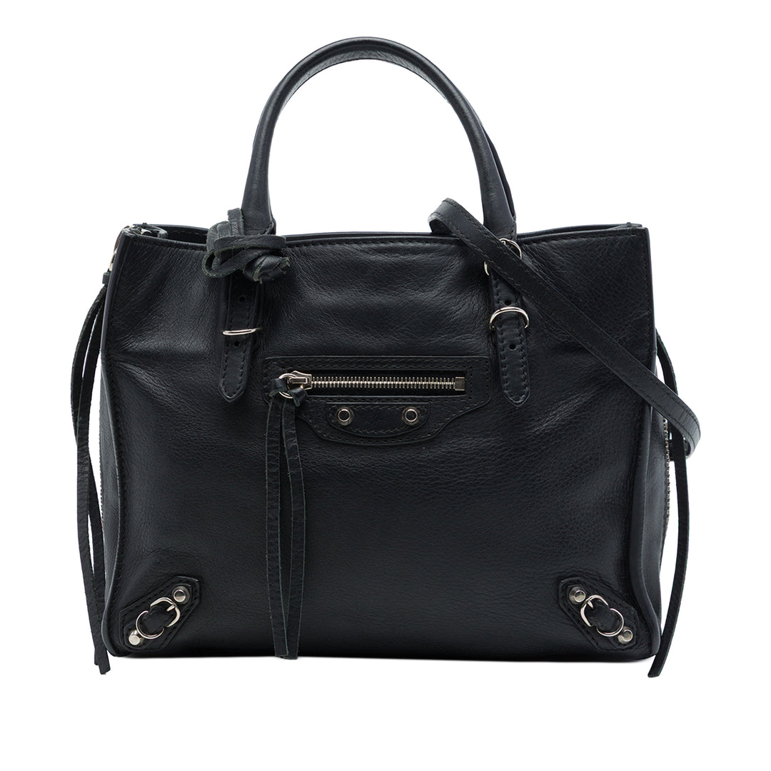 Balenciaga Cabas Papier A4 Zippé Mini Noir – vue principale – GABY PARIS