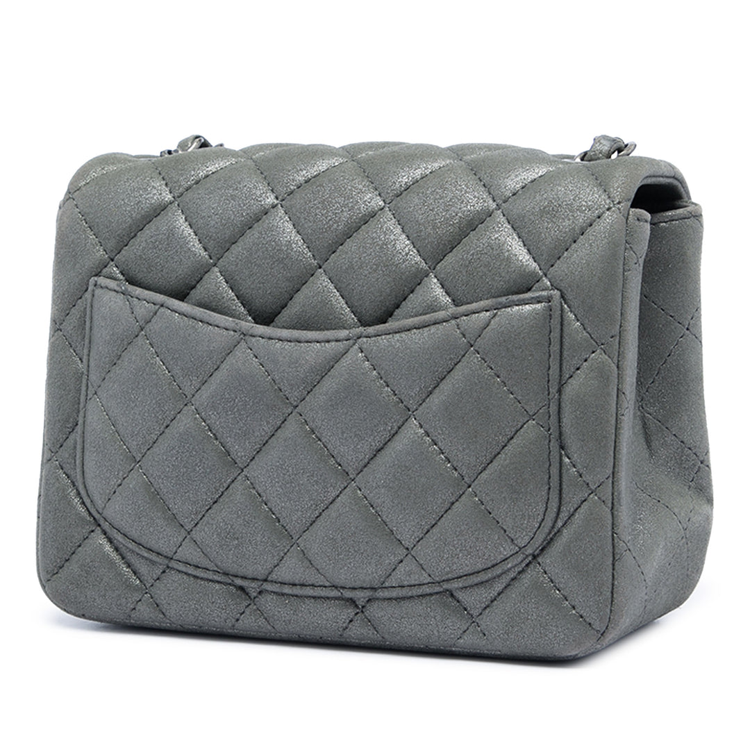 Chanel Mini Square Classic Metallic Cuir d’agneau Simple rabat