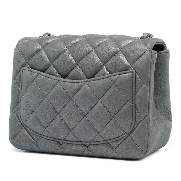 Chanel Mini Square Classic Metallic Cuir d’agneau Simple rabat
