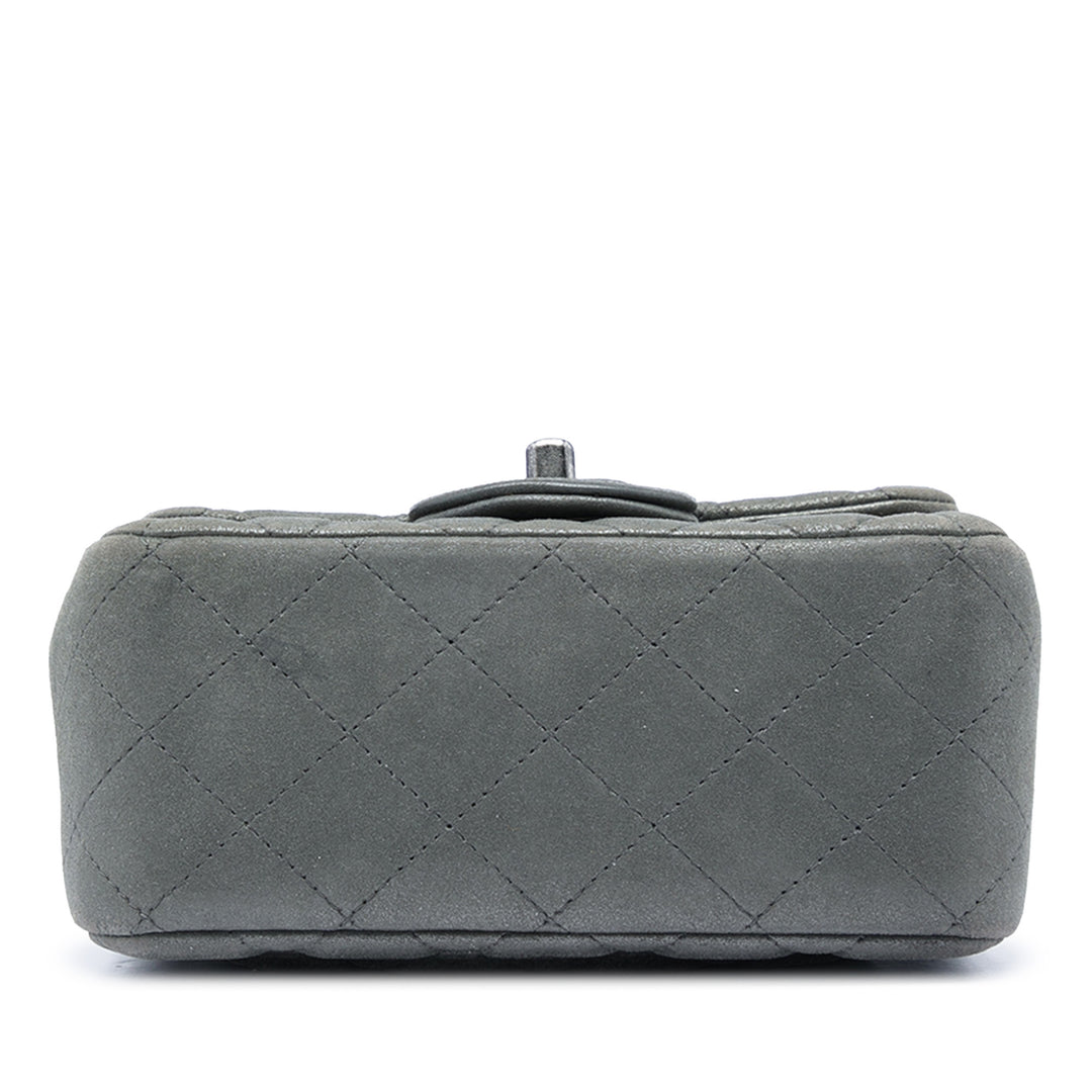 Chanel Mini Square Classic Metallic Cuir d’agneau Simple rabat