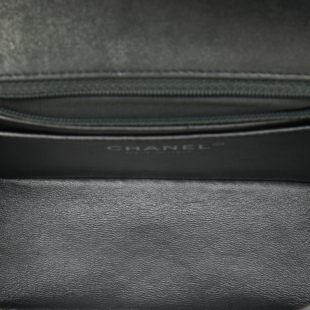 Chanel Mini Square Classic Metallic Cuir d’agneau Simple rabat
