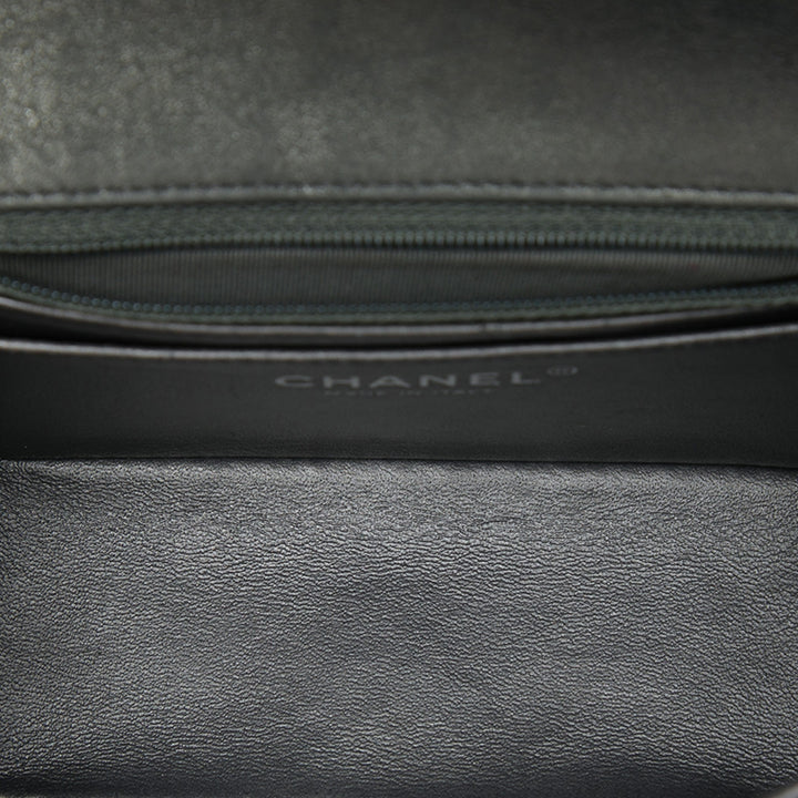 Chanel Mini Square Classic Metallic Cuir d’agneau Simple rabat