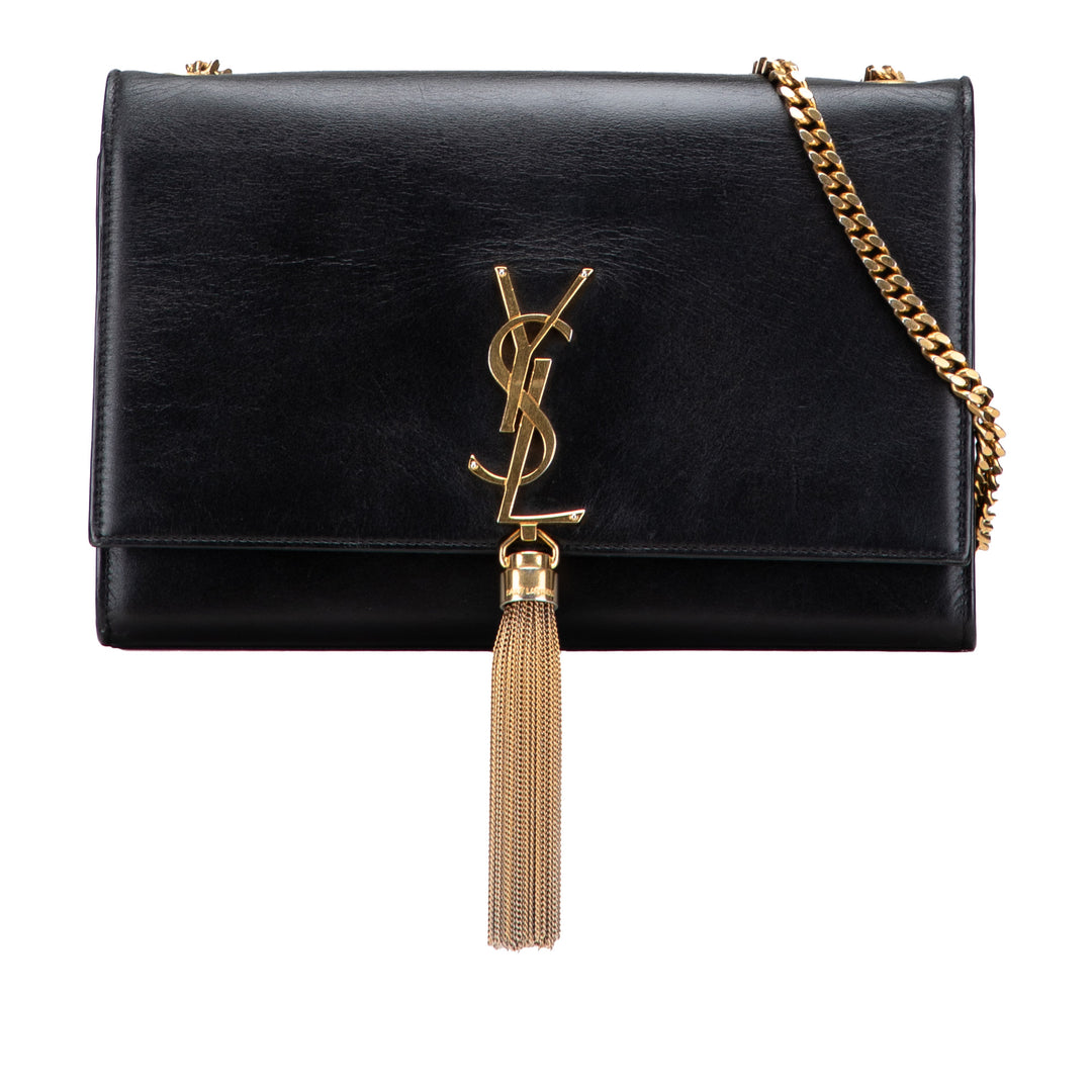 Saint Laurent Medium Smooth Cuir de veau Classic Monogram Kate Tassel Sac porté croisé Noir – GABY PARIS Authentique