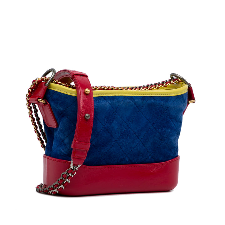 Small Gabrielle Suede Crossbody Bag Blue - Gaby Paris