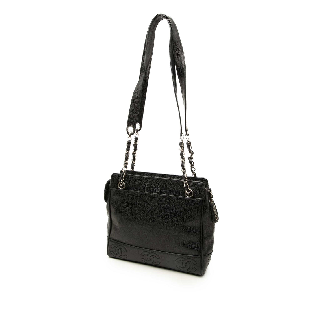 Chanel Cabas Triple CC Cuir caviar Noir – vue 2 – GABY PARIS