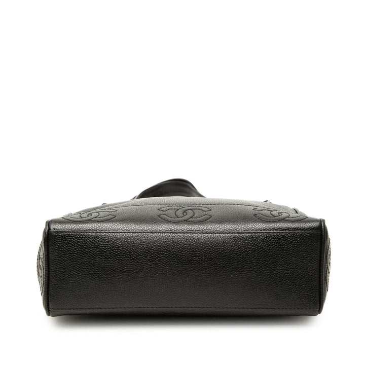 Chanel Cabas Triple CC Cuir caviar Noir – vue 3 – GABY PARIS