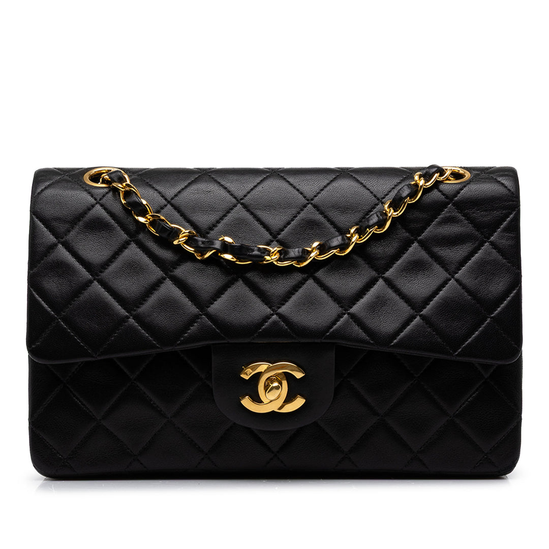 Chanel Classic Double rabat Petit Cuir d'agneau Noir – vue principale – GABY PARIS