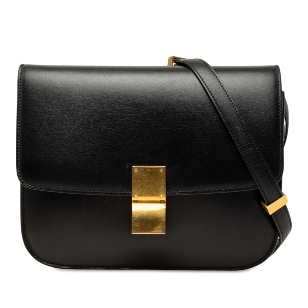 Celine Sac bandoulière Classic Boîte Moyen Cuir de veau Noir – vue principale – GABY PARIS