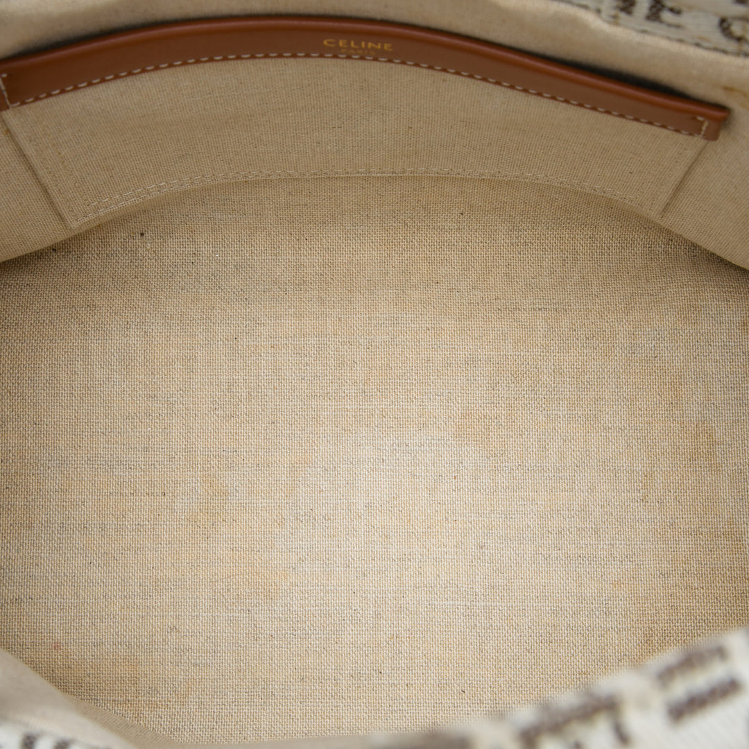 Celine Small All Over Logo Print Toile Cuir Triomphe Cabas Thais Sac