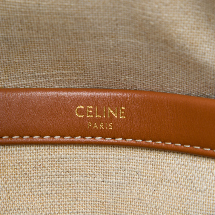 Celine Small All Over Logo Print Toile Cuir Triomphe Cabas Thais Sac