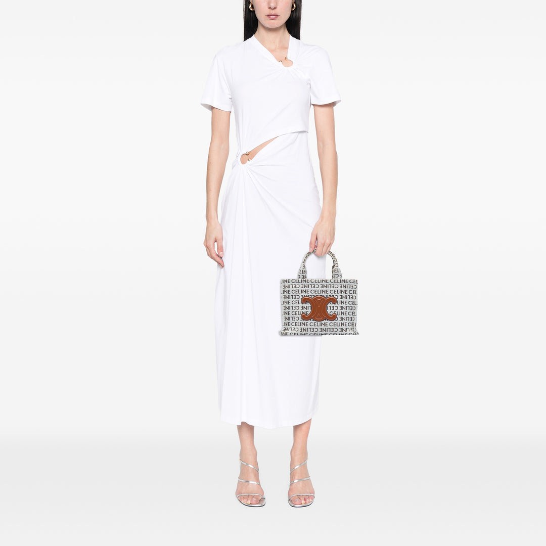 Celine Small All Over Logo Print Toile Cuir Triomphe Cabas Thais Sac
