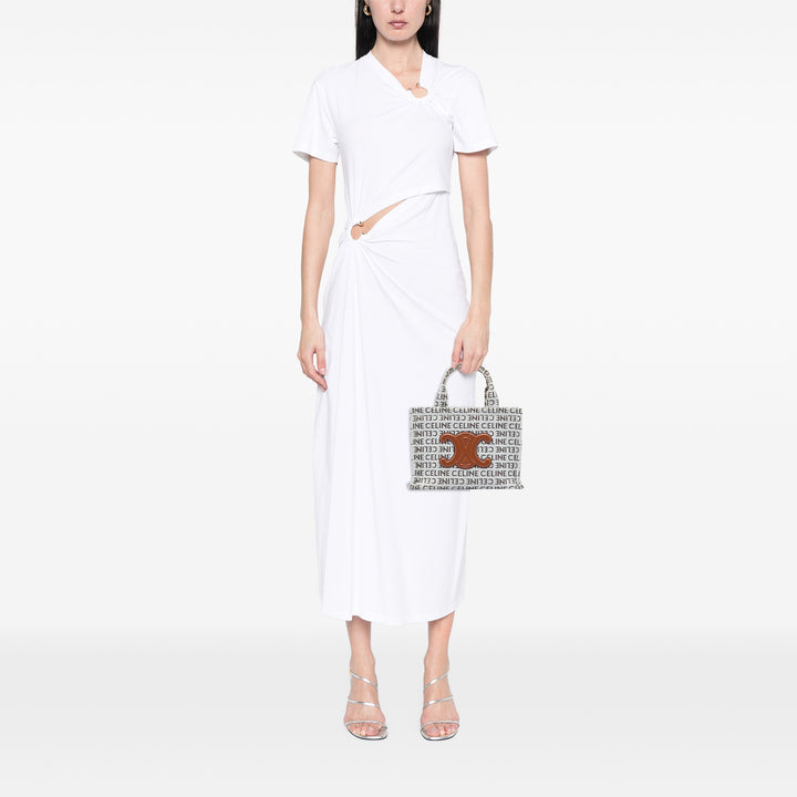 Celine Small All Over Logo Print Toile Cuir Triomphe Cabas Thais Sac