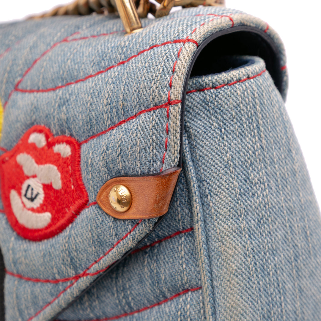 Limited Edition Denim Patches New Wave Chain MM Blue - Gaby Paris
