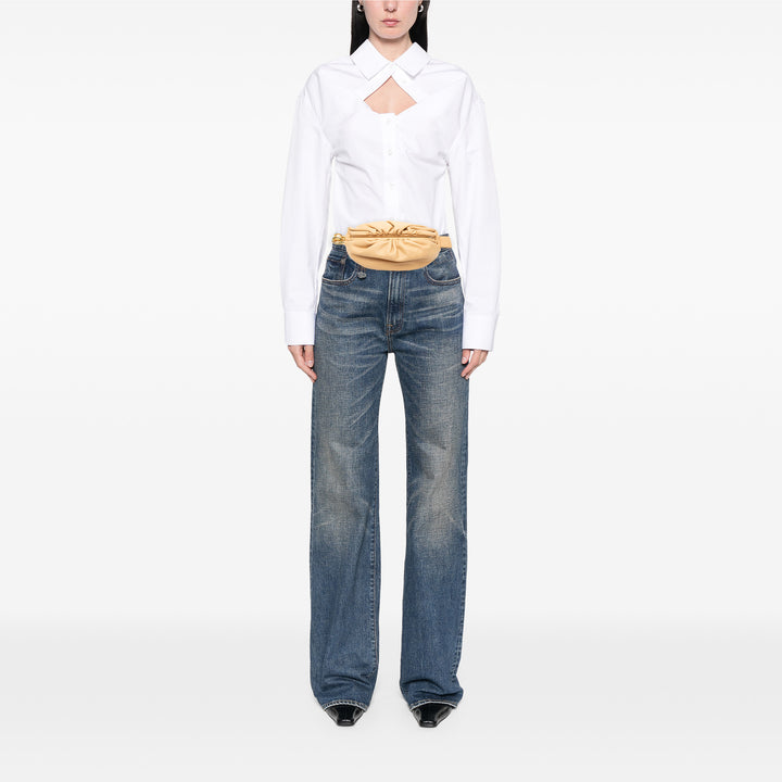 Bottega Veneta Pochette Ceinture Chaîne Cuir d'agneau Beige – vue 6 – GABY PARIS