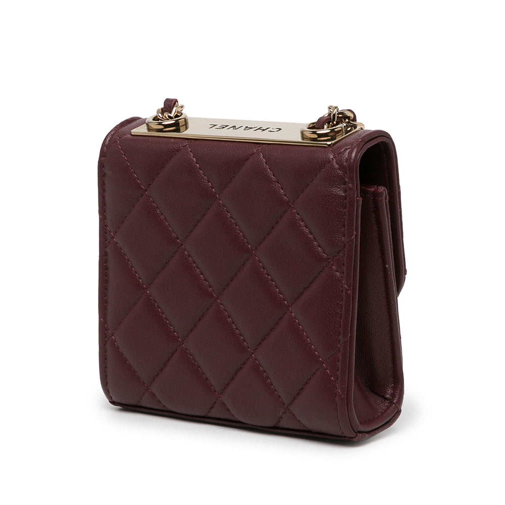 Chanel Pochette Matelassé Trendy CC avec chaîne Mini Cuir d'agneau Rouge – vue 2 – GABY PARIS