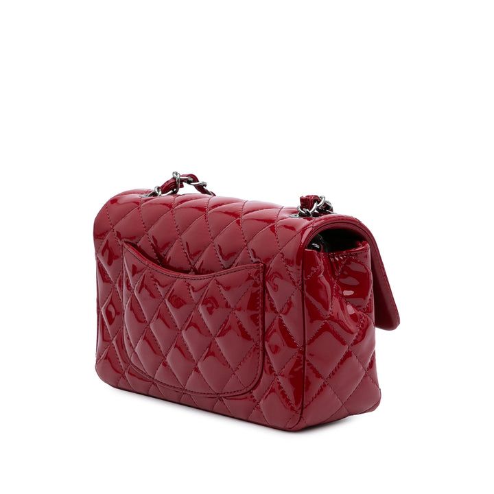 Mini Rectangular Classic Patent Single Flap Red - Gaby Paris