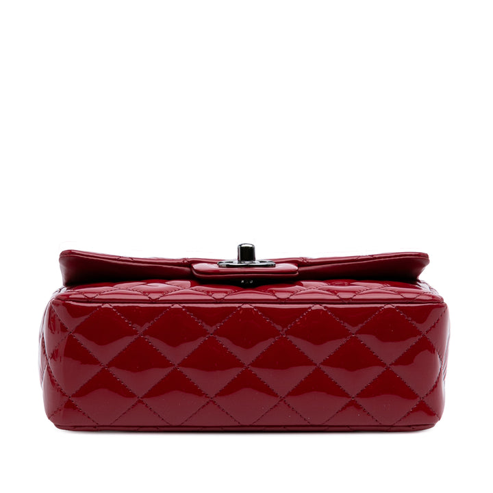 Mini Rectangular Classic Patent Single Flap Red - Gaby Paris