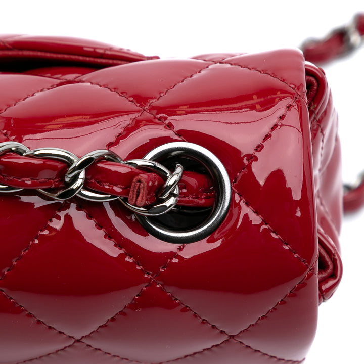 Mini Rectangular Classic Patent Single Flap Red - Gaby Paris