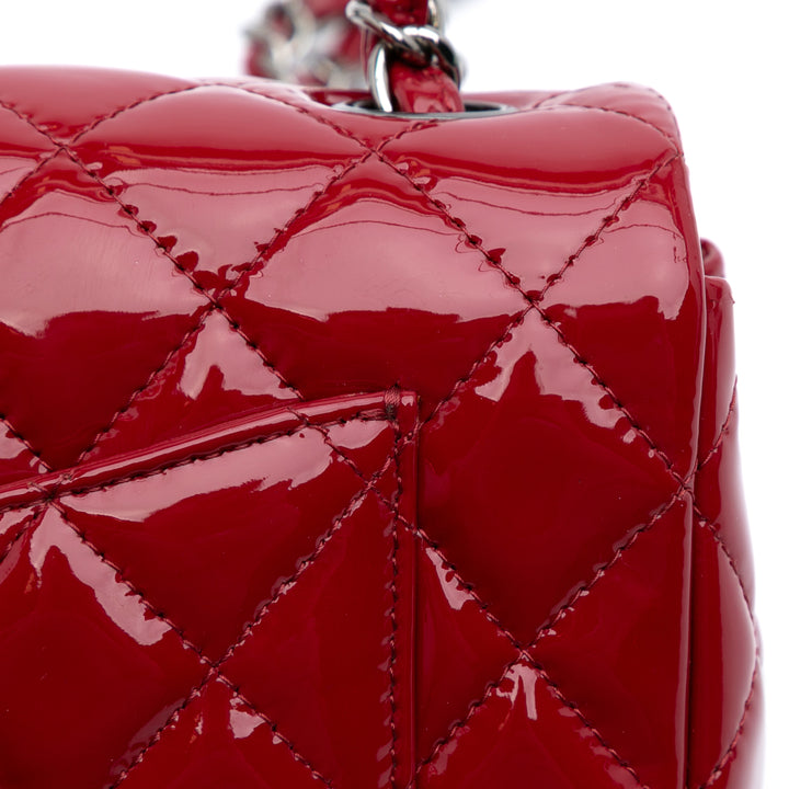 Mini Rectangular Classic Patent Single Flap Red - Gaby Paris