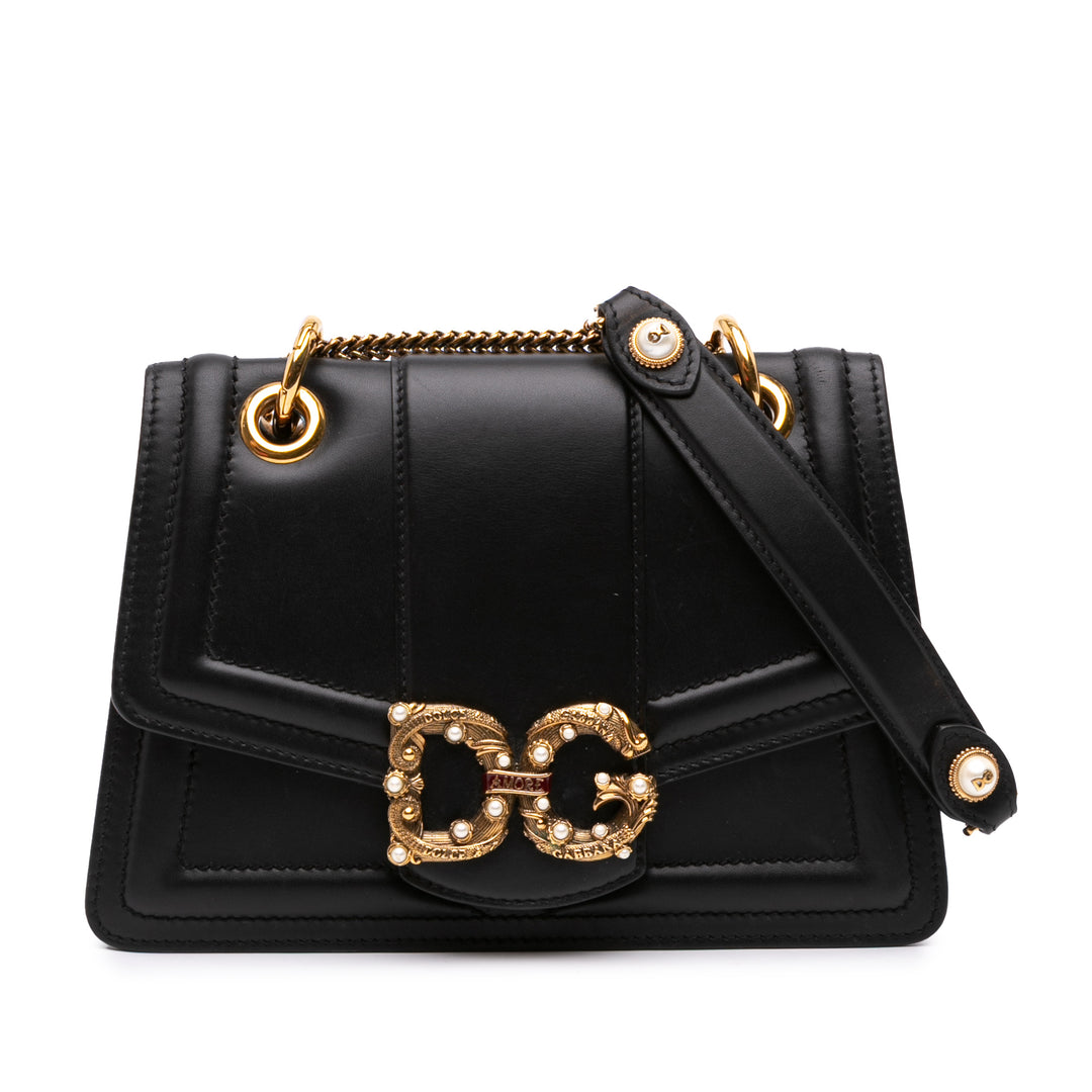 Dolce & Gabbana DG Amore Sac Cuir de veau Noir – vue principale – GABY PARIS