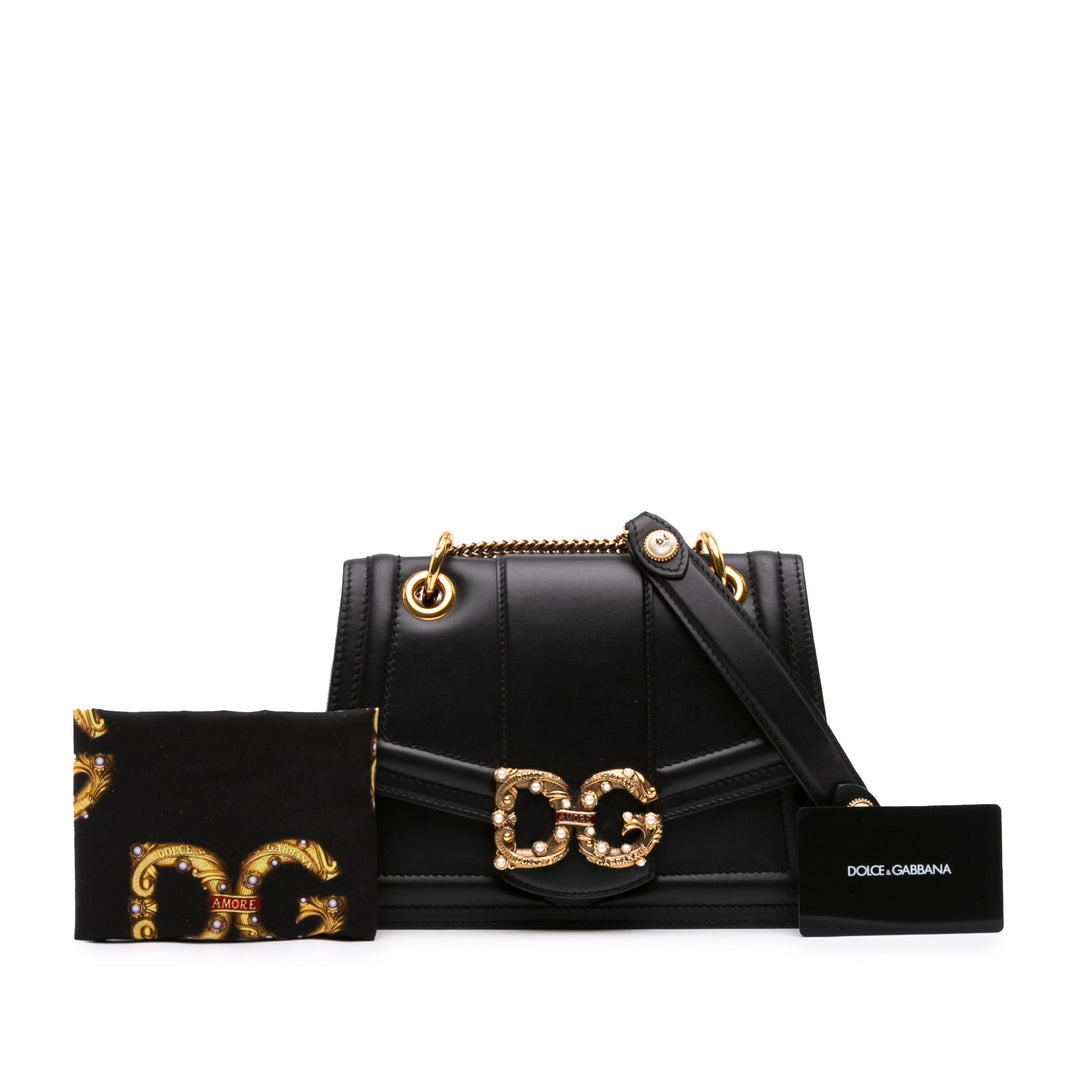 Dolce & Gabbana DG Amore Sac Cuir de veau Noir – vue 7 – GABY PARIS