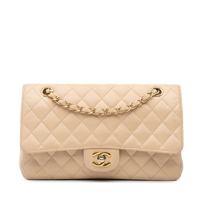 Medium Classic Caviar Double Flap Brown - Gaby Paris