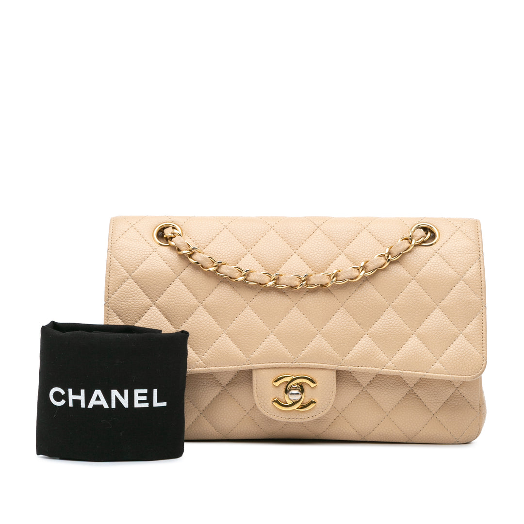 Medium Classic Caviar Double Flap Brown - Gaby Paris
