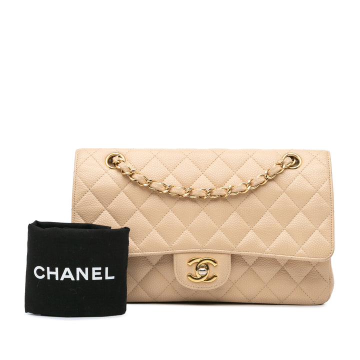 Medium Classic Caviar Double Flap Brown - Gaby Paris