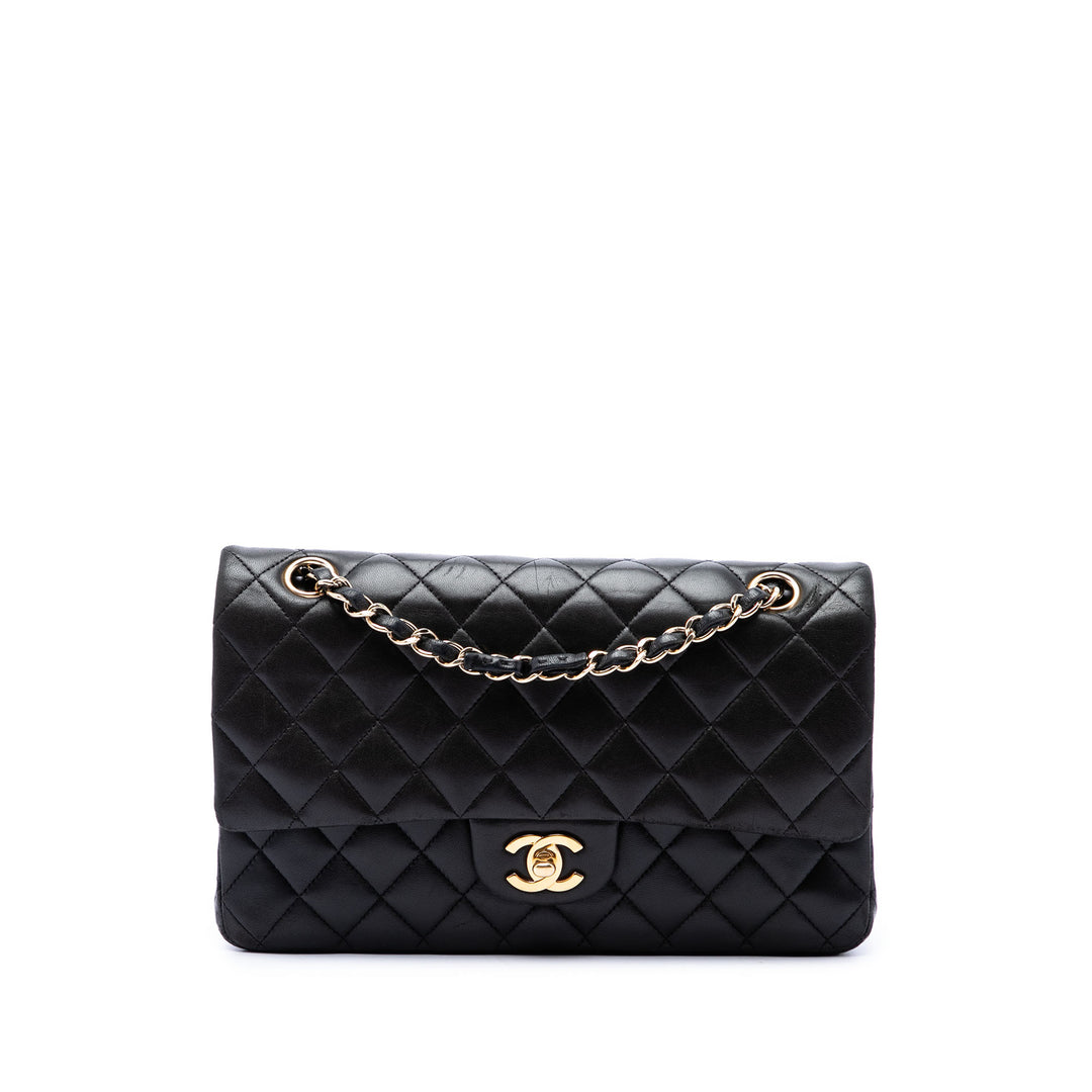 Chanel Classic Double rabat Moyen Cuir d'agneau Noir – vue principale – GABY PARIS