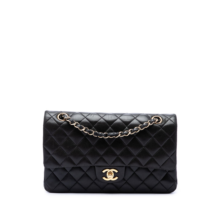 Chanel Classic Double rabat Moyen Cuir d'agneau Noir – vue principale – GABY PARIS