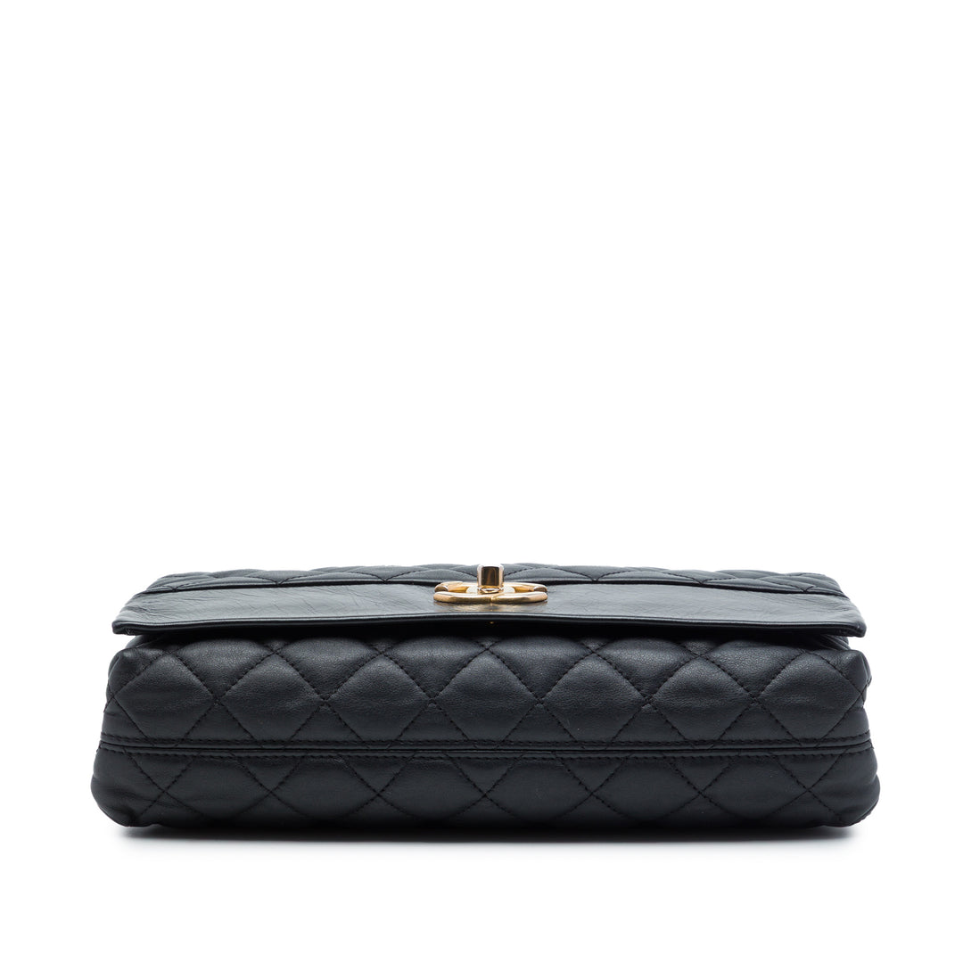 Chanel Medium Matelassé Cuir de veau Soft Elegance à rabat