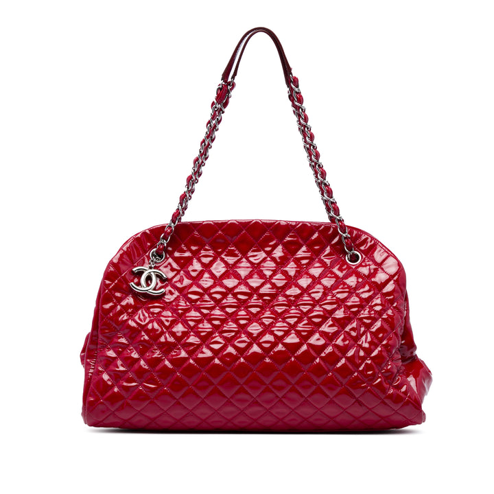 Chanel Matelassé Just Mademoiselle Sac bowling Maxi Rouge – vue principale – GABY PARIS