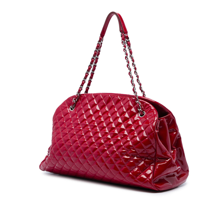 Chanel Matelassé Just Mademoiselle Sac bowling Maxi Rouge – vue 2 – GABY PARIS