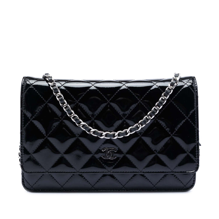 Chanel CC Matelassé Cuir verni Wallet on Chain
