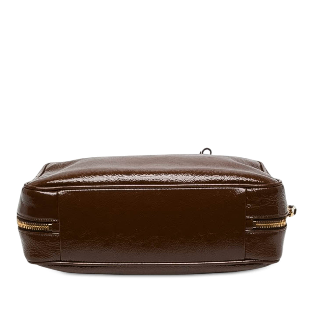 Miu Miu Sac à main Naplak Logo Beau Grand Marron – vue 3 – GABY PARIS