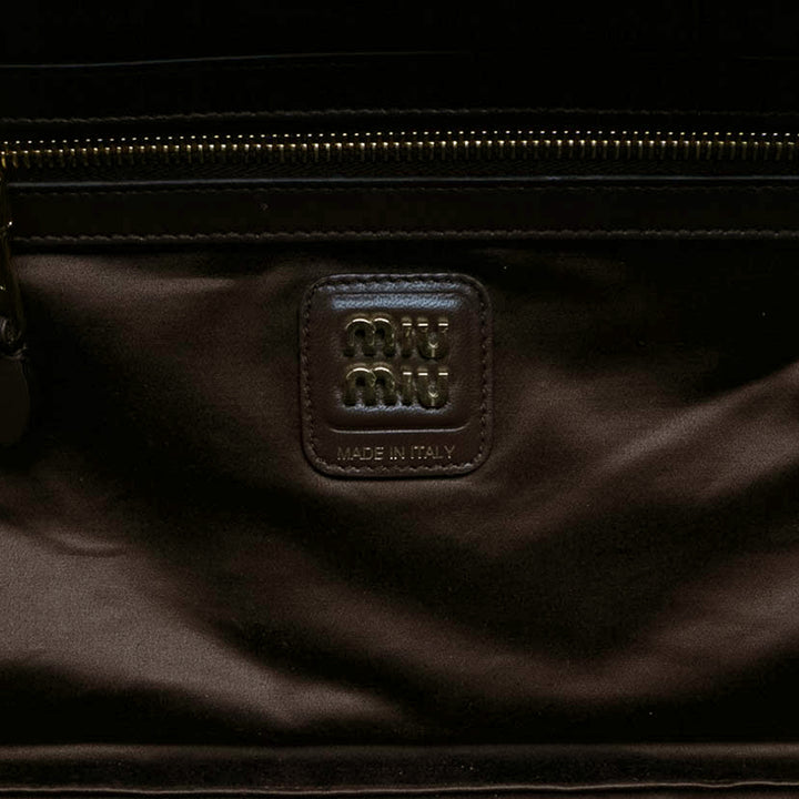 Miu Miu Sac à main Naplak Logo Beau Grand Marron – vue 5 – GABY PARIS