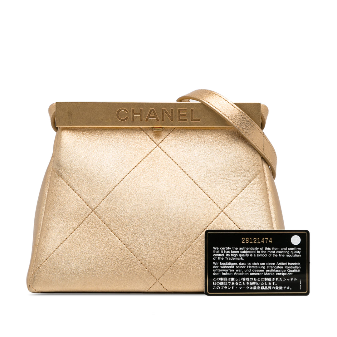 Chanel Calfskin Kiss Lock Frame Bag Gold - GABY PARIS