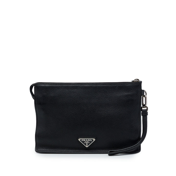 Vitello Daino Wristlet Pochette Noir