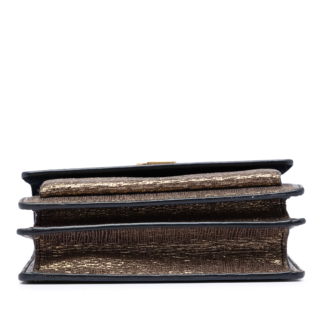 Saint Laurent Small Metallic Lizard embossé Cuir Monogram Sunset Sac porté croisé