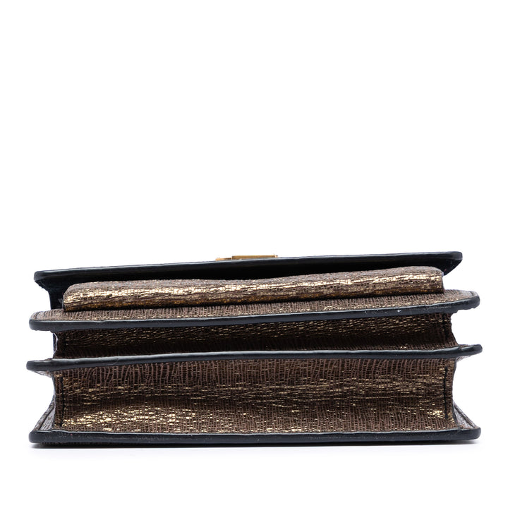 Saint Laurent Small Metallic Lizard embossé Cuir Monogram Sunset Sac porté croisé