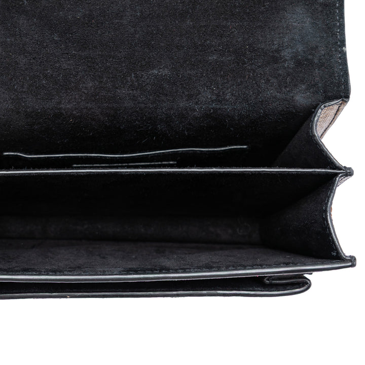 Saint Laurent Small Metallic Lizard embossé Cuir Monogram Sunset Sac porté croisé